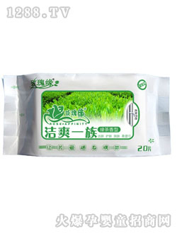 玫瑰緣新綠茶柔濕巾20片