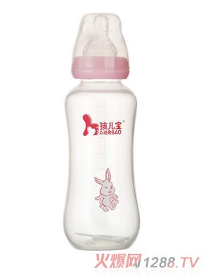 孩兒寶粉色標(biāo)口圓弧自動(dòng)PP奶瓶300ml