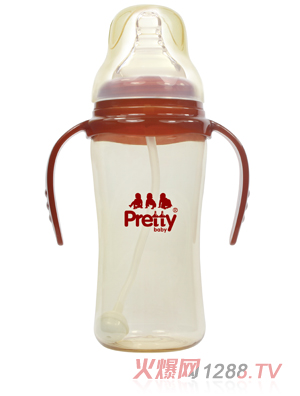 prettybaby300ML有柄自動(dòng)PPSU寬口徑大奶瓶