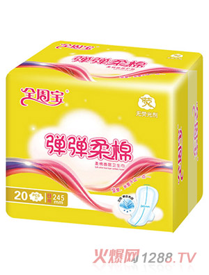 全周寶彈彈柔棉衛(wèi)生巾日用網(wǎng)245mm