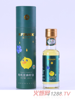 功夫小鴨亞麻籽有機核桃油物理壓榨有機油認證100ml